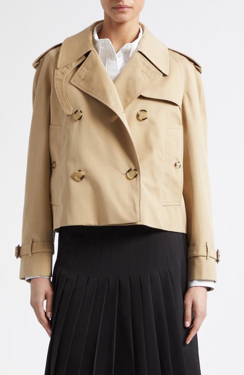 Haltye Cotton Gabardine Crop Trench Jacket