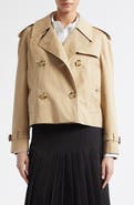 Burberry Haltye Cotton Gabardine Crop Trench Jacket