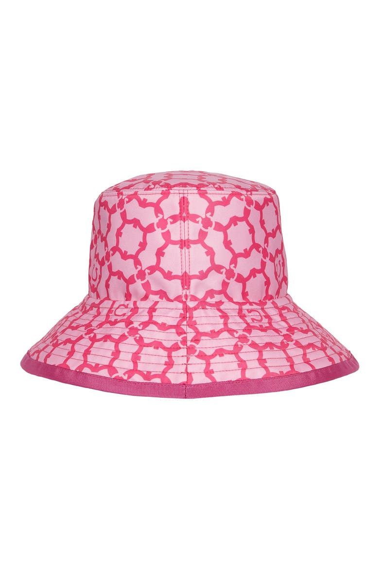 Salvatore Ferragamo Galore Logo Reversible Recycled Nylon Bucket Hat, Alternate, color, DOUBLE HOT PINK