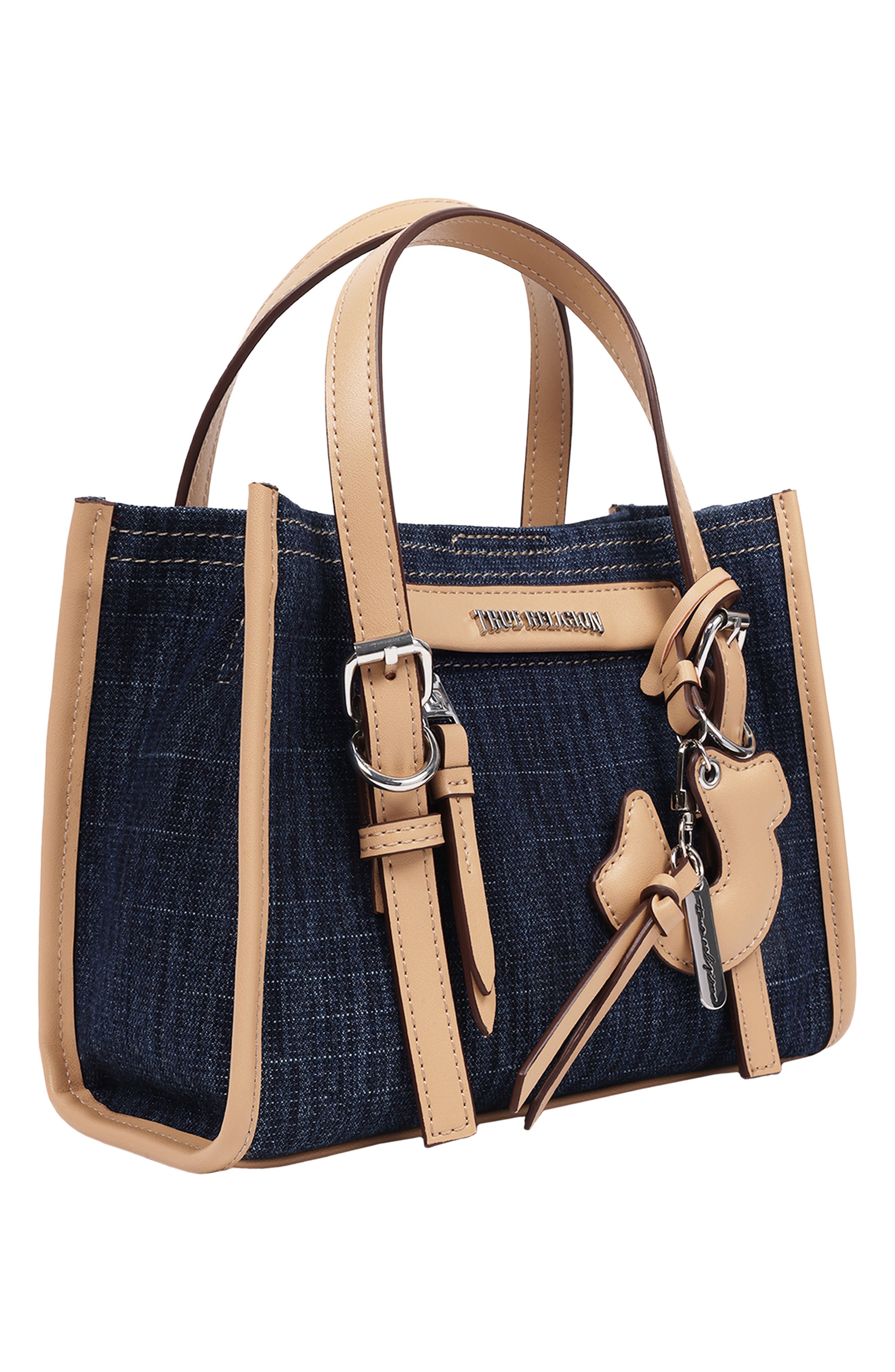 True Religion Denim Dangle Mini Tote, Alternate, color, Dark Denim