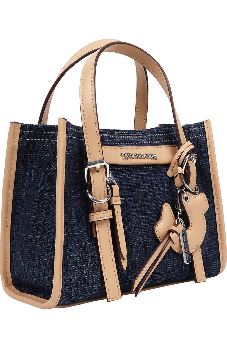 True Religion Denim Dangle Mini Tote, Alternate, color, Dark Denim