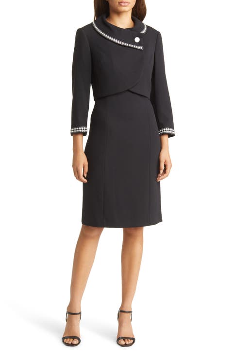 Tahari ASL ツーピース クロップ ジャケット & シース ドレス Tahari ASL Two Piece Crop Jacket & Sheath Dress | Nordstrom