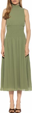 Alexia Admor Noor Smocked Neck Midi Dress