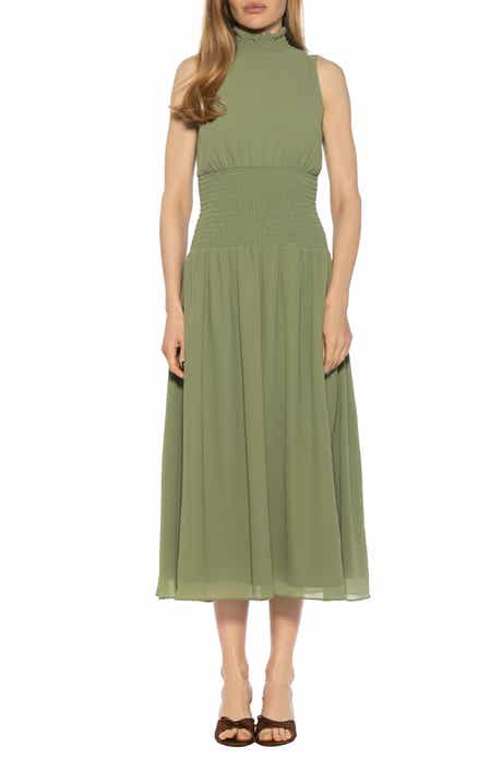 Alexia Admor Noor Smocked Neck Midi Dress