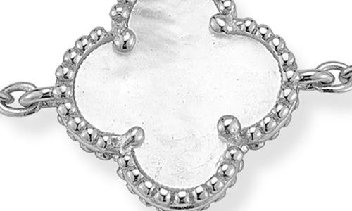 Chloe & Madison Chloe And Madison Mother-of-pearl Clover Station Bracelet In Silver