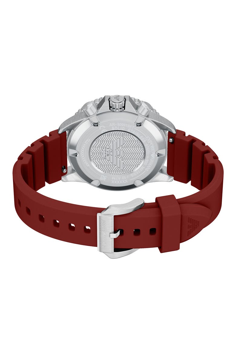 World Explorer Solar Chronograph Bracelet Watch Set, 43mm, Alternate, color, RED/ SILVER