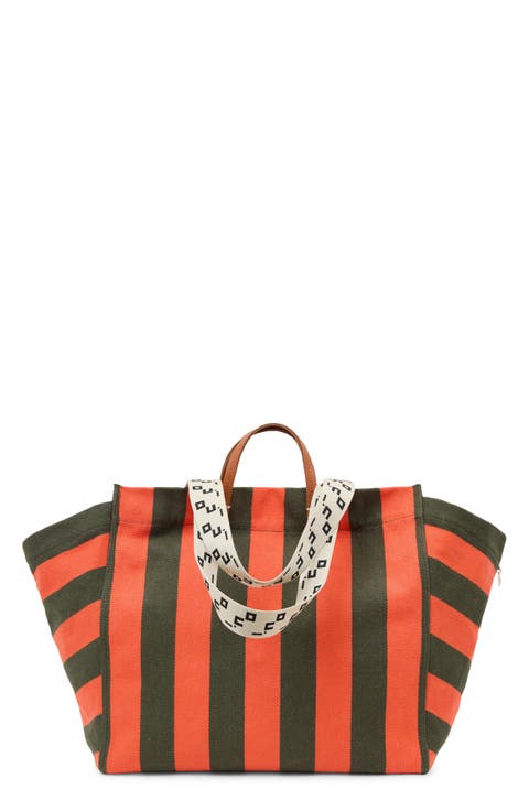Beach Stripe Canvas Tote