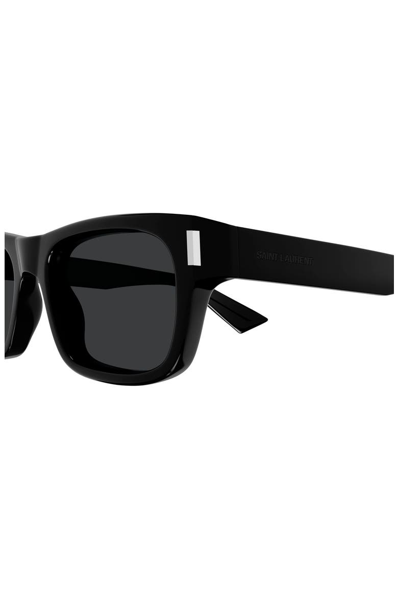 53mm Rectangular Sunglasses, Alternate, color, BLACK