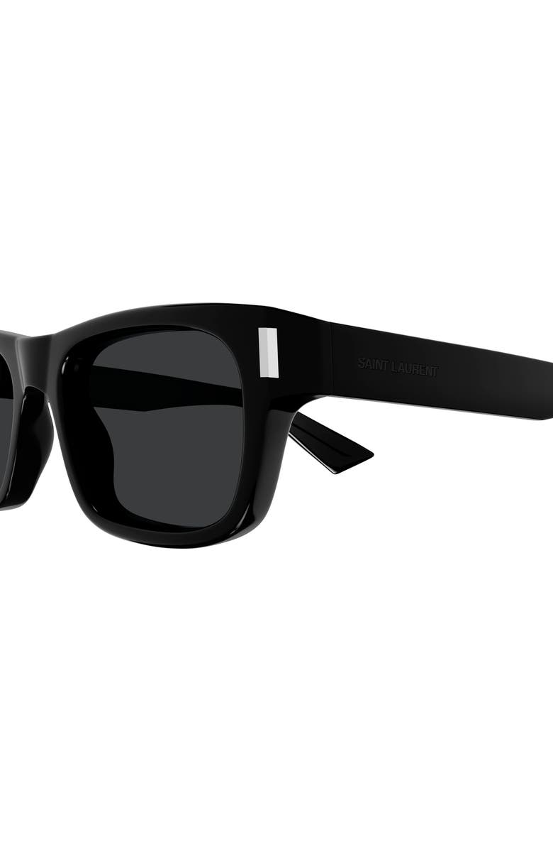 Saint Laurent 53mm Rectangular Sunglasses, Alternate, color, Black