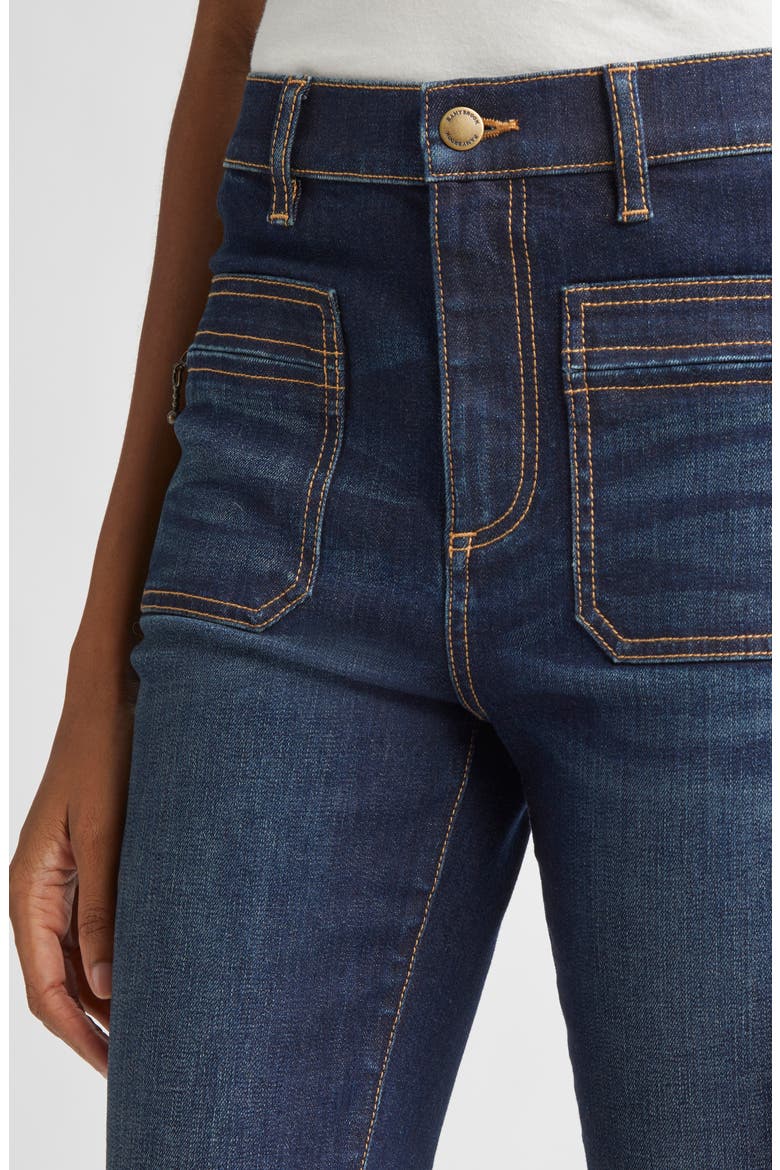 Emmy Patch Pocket Jeans, Alternate, color, DARK RINSE