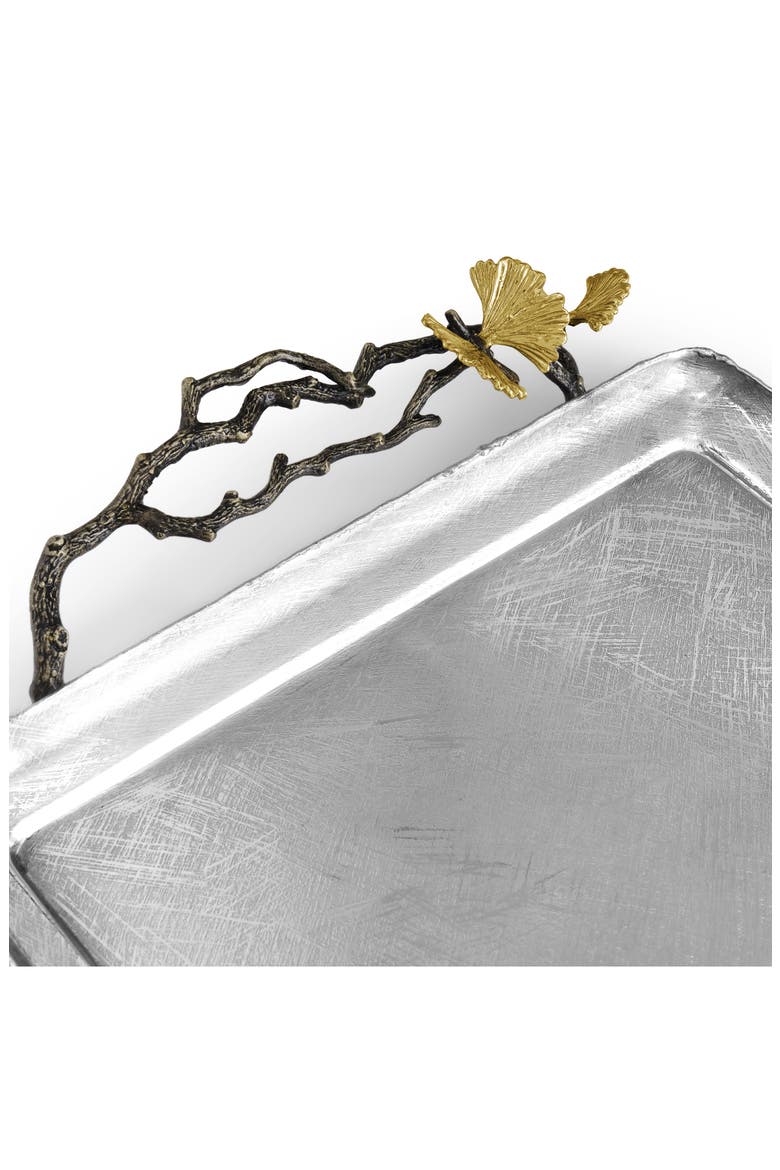 Butterfly Ginkgo Serving Tray, Alternate, color, SILVER/ GOLD