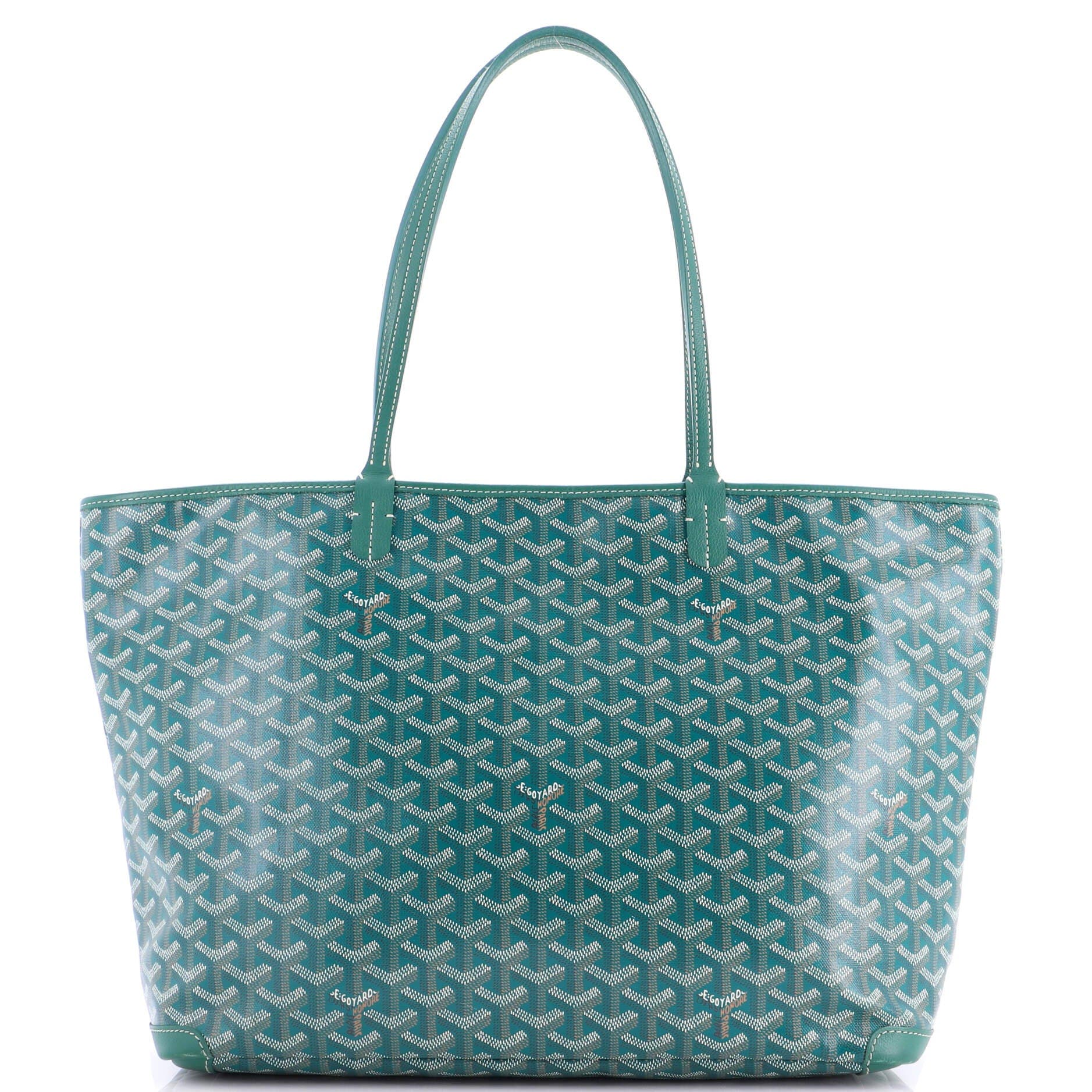 Pre-owned Goyard  Goyard Artois Tote Coated Canvas Mm In Blue