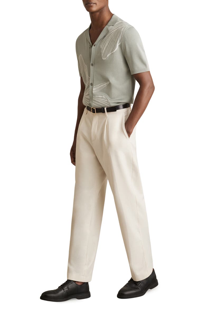Laurent Floral Knit Camp Shirt, Alternate, color, SOFT SAGE