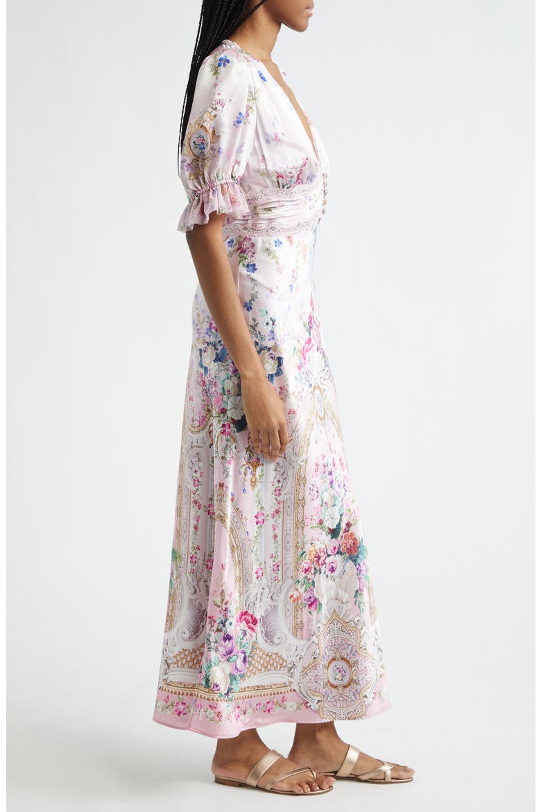 Palatial Pastels Bias Cut Silk Midi Dress, Alternate, color, PALATIAL PASTELS