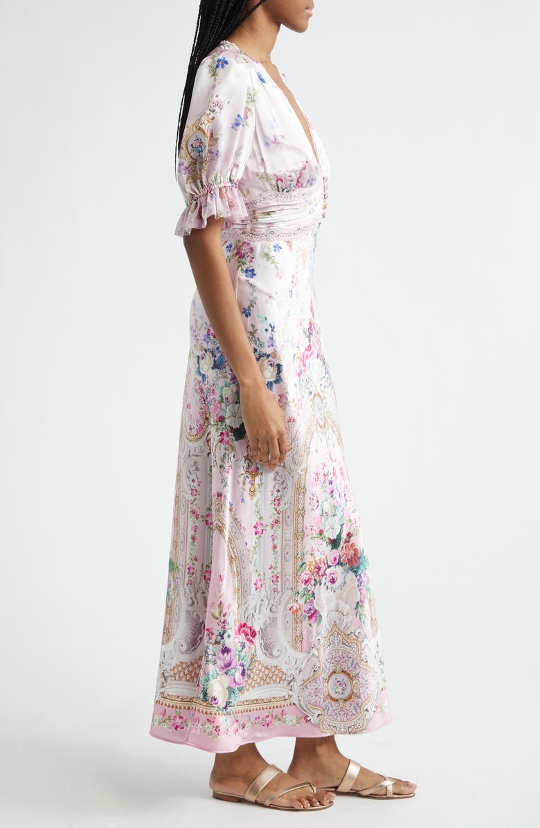 Camilla Palatial Pastels Bias Cut Silk Midi Dress, Alternate, color, Palatial Pastels