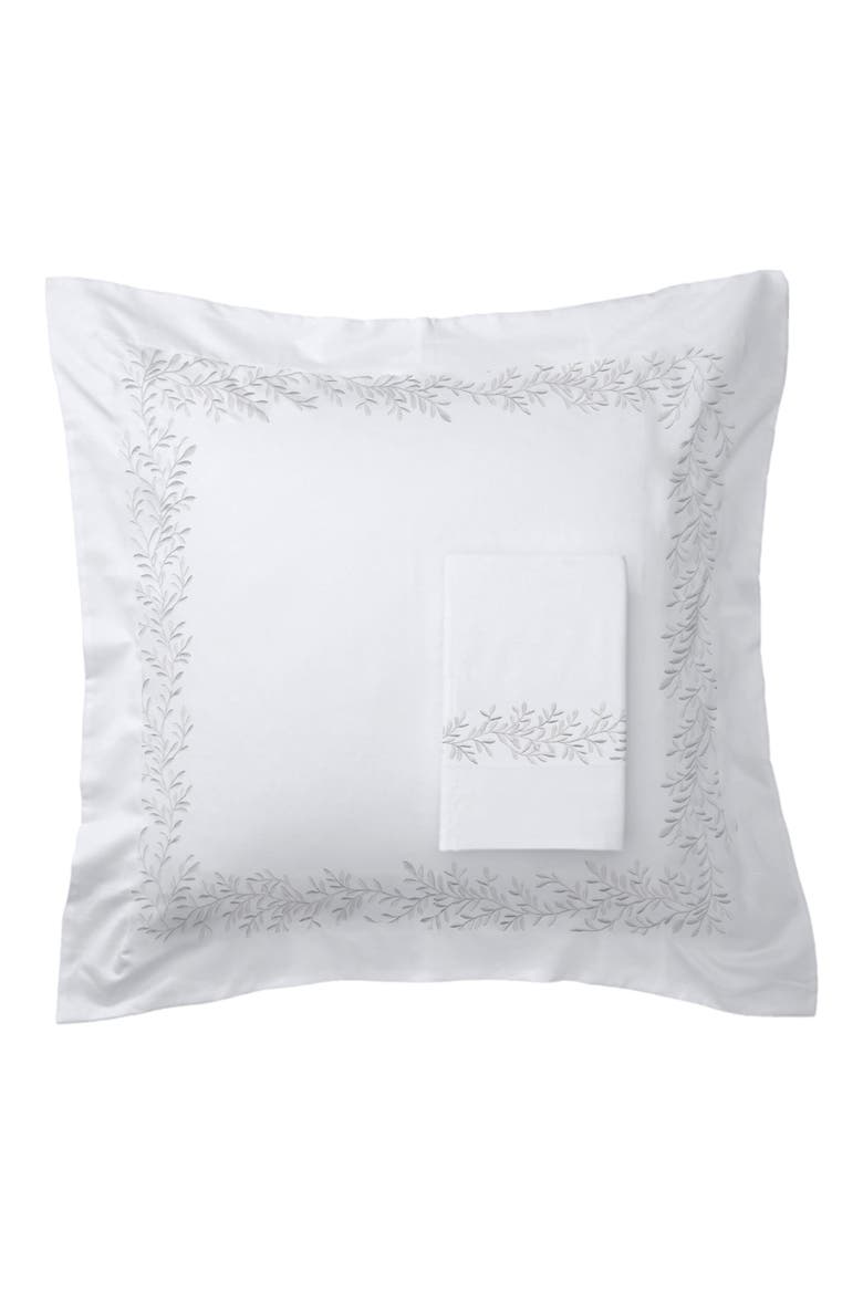 600 Thread Count Cotton Floral Pillow Shams - Set of 2, Main, color, WHITE