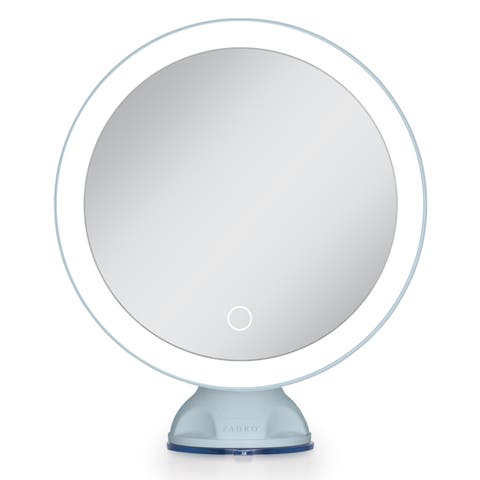 Lighted Wall Mounted Suction Cup Makeup Mirror with 10X Magnification