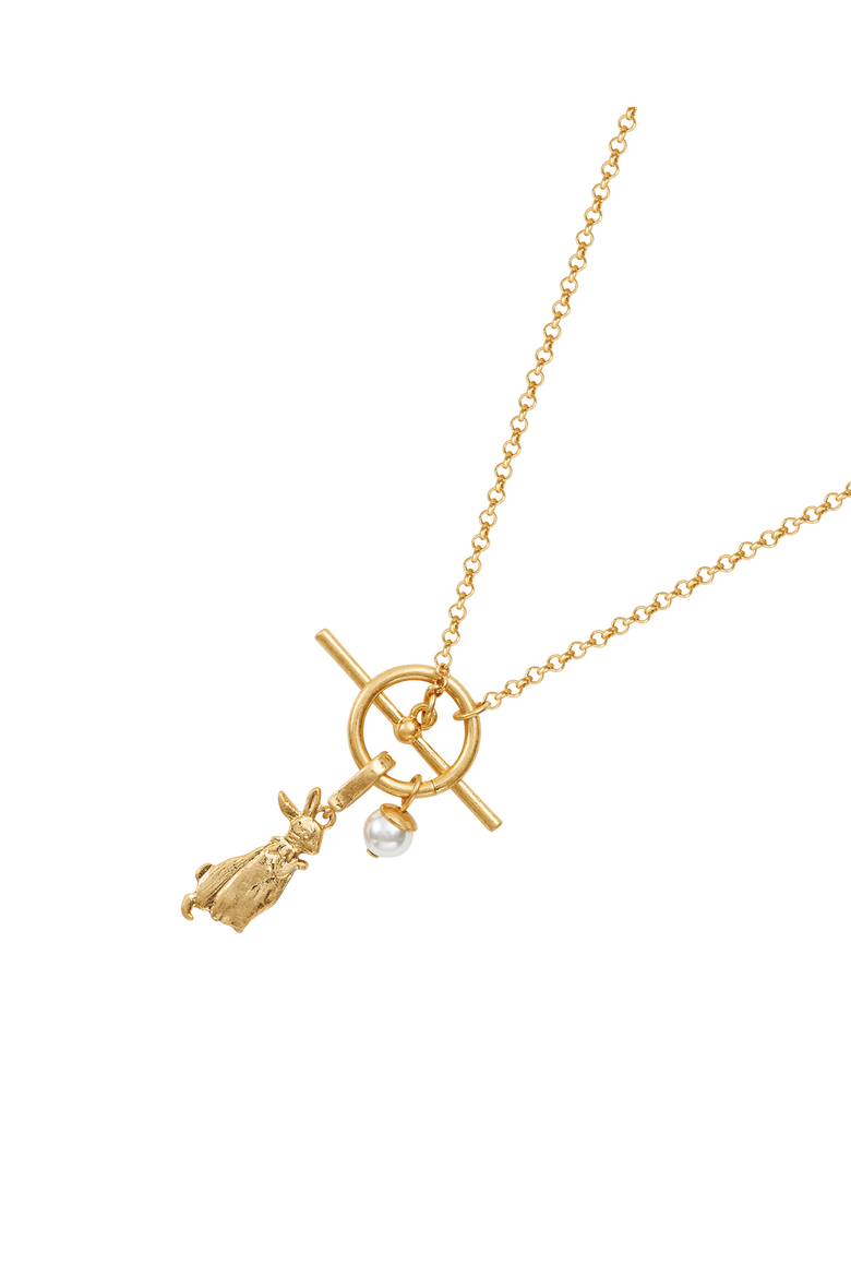 x Peter Rabbit Flopsy Necklace, Alternate, color, Gold