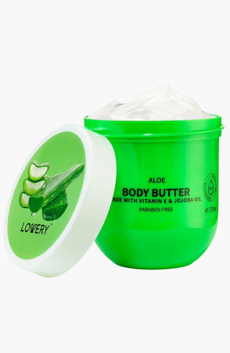 Lovery Aloe Body Butter, Main, color, Green