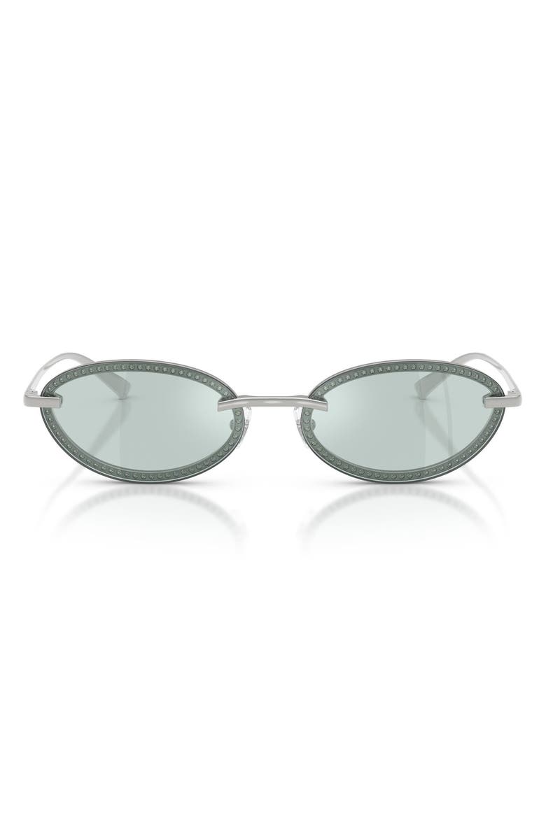 Jimmy Choo Zina 59mm Oval Sunglasses, Main, color, Silver / Azure Flash Silver