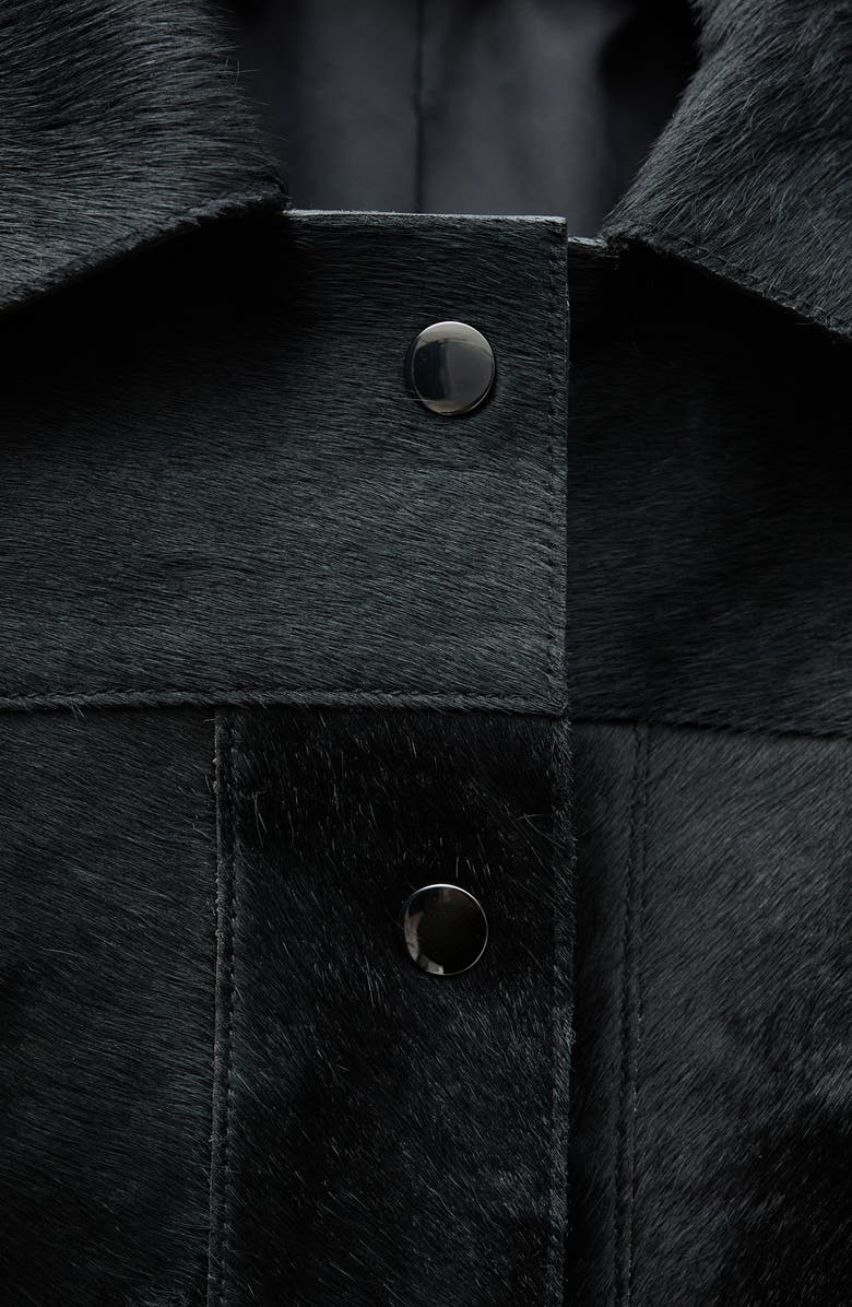 MANGO Faux Fur Collar Genuine Calf Hair Jacket, Alternate, color, 