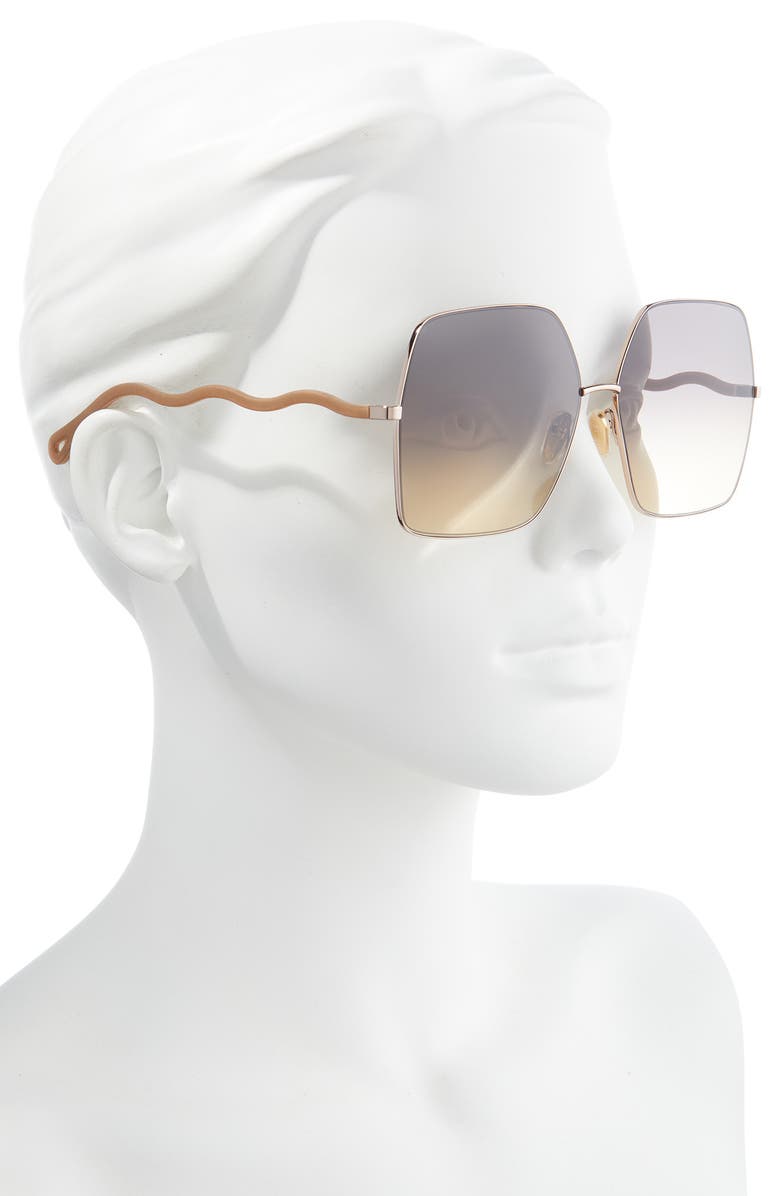 Chloé 64mm Square Sunglasses, Alternate, color, 