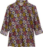Seasalt Cornwall Larissa Crinkled Floral Organic Cotton Button-Up Shirt