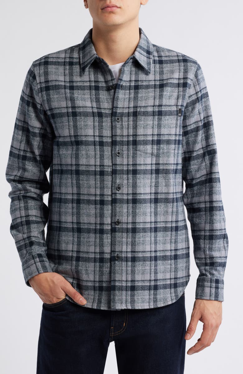 AG Aiden Plaid Cotton Button-Up Shirt, Alternate, color, Tartan Plaid Dark Grey Multi