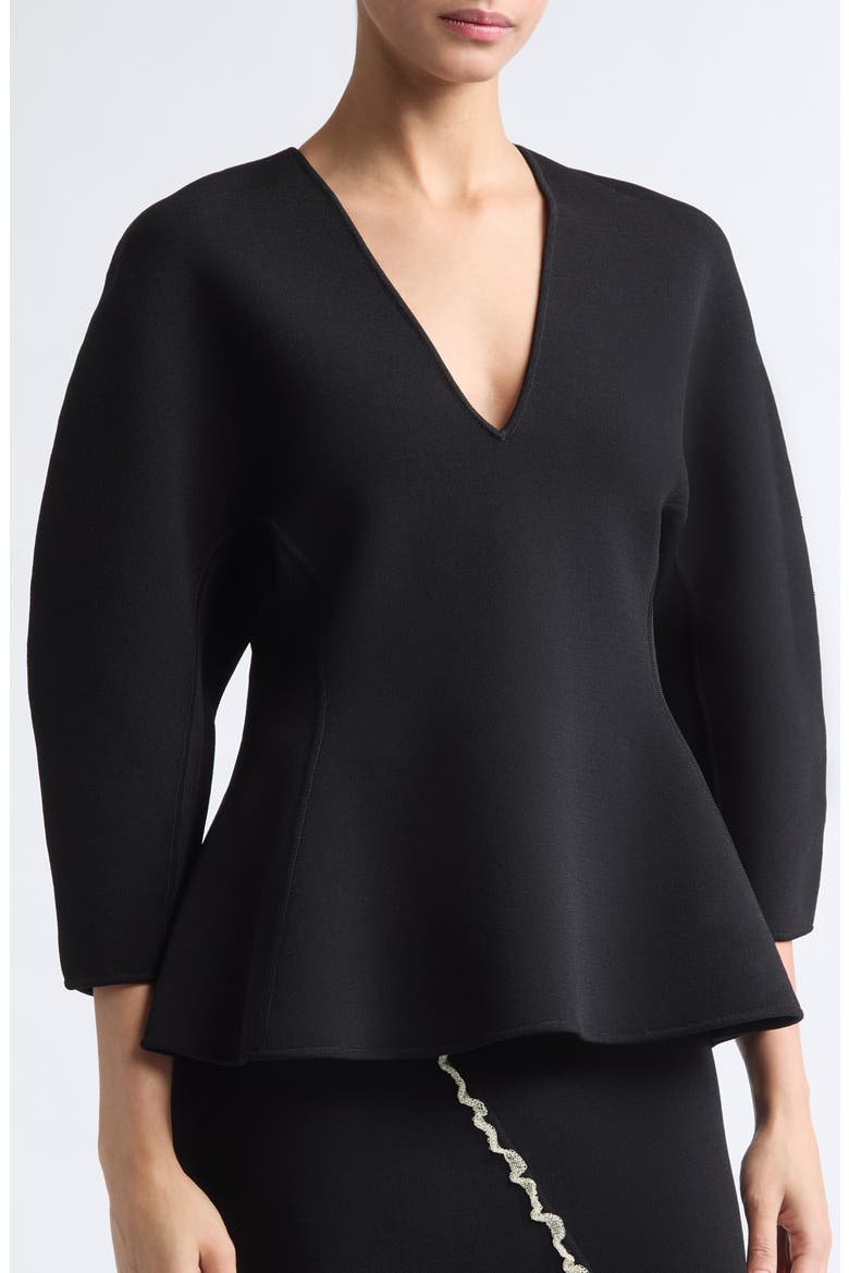 William V-Neck Knit Blouse, Alternate, color, BLACK