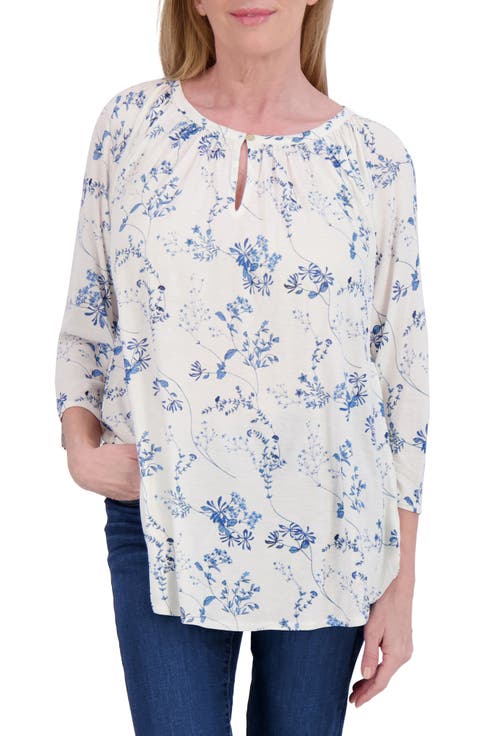 Floral Raglan Sleeve Top (Plus)