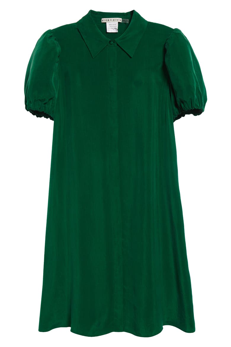 Jem Puff Sleeve Mini Shirtdress, Alternate, color, FOREST GREEN