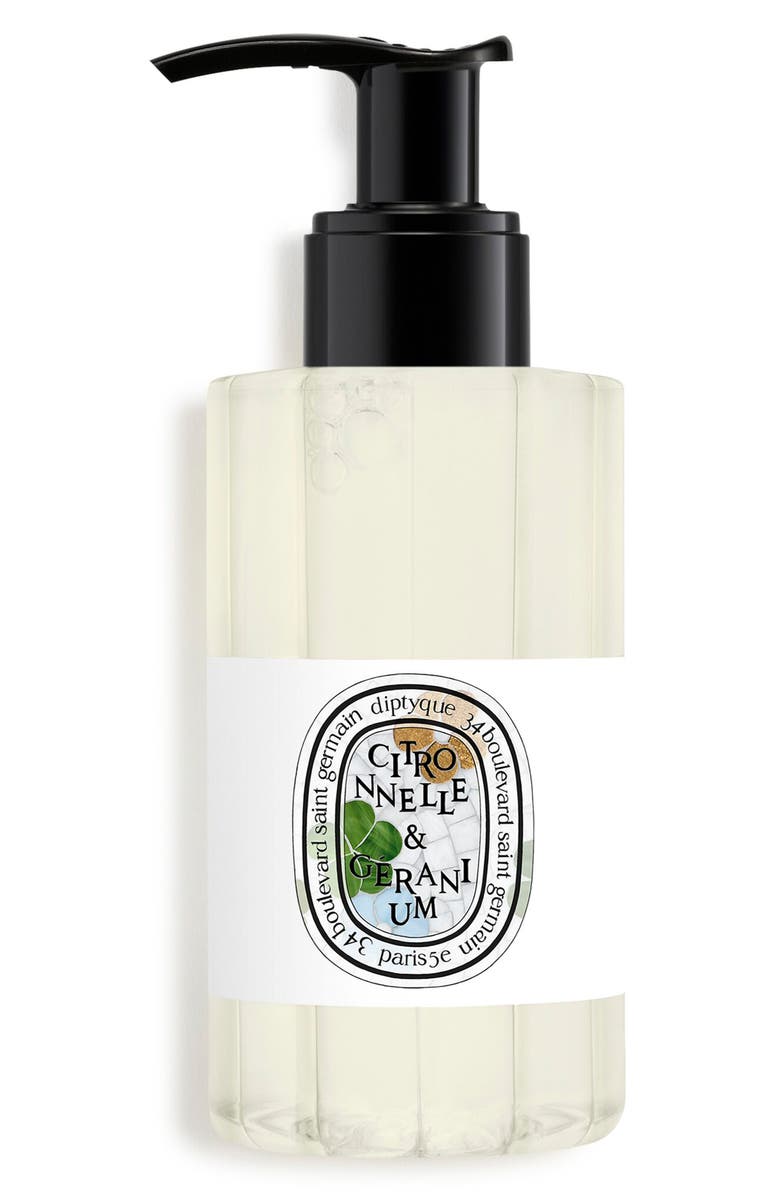 Diptyque Lemongrass & Geranium Perfumed Cleansing Body Gel, Main, color,