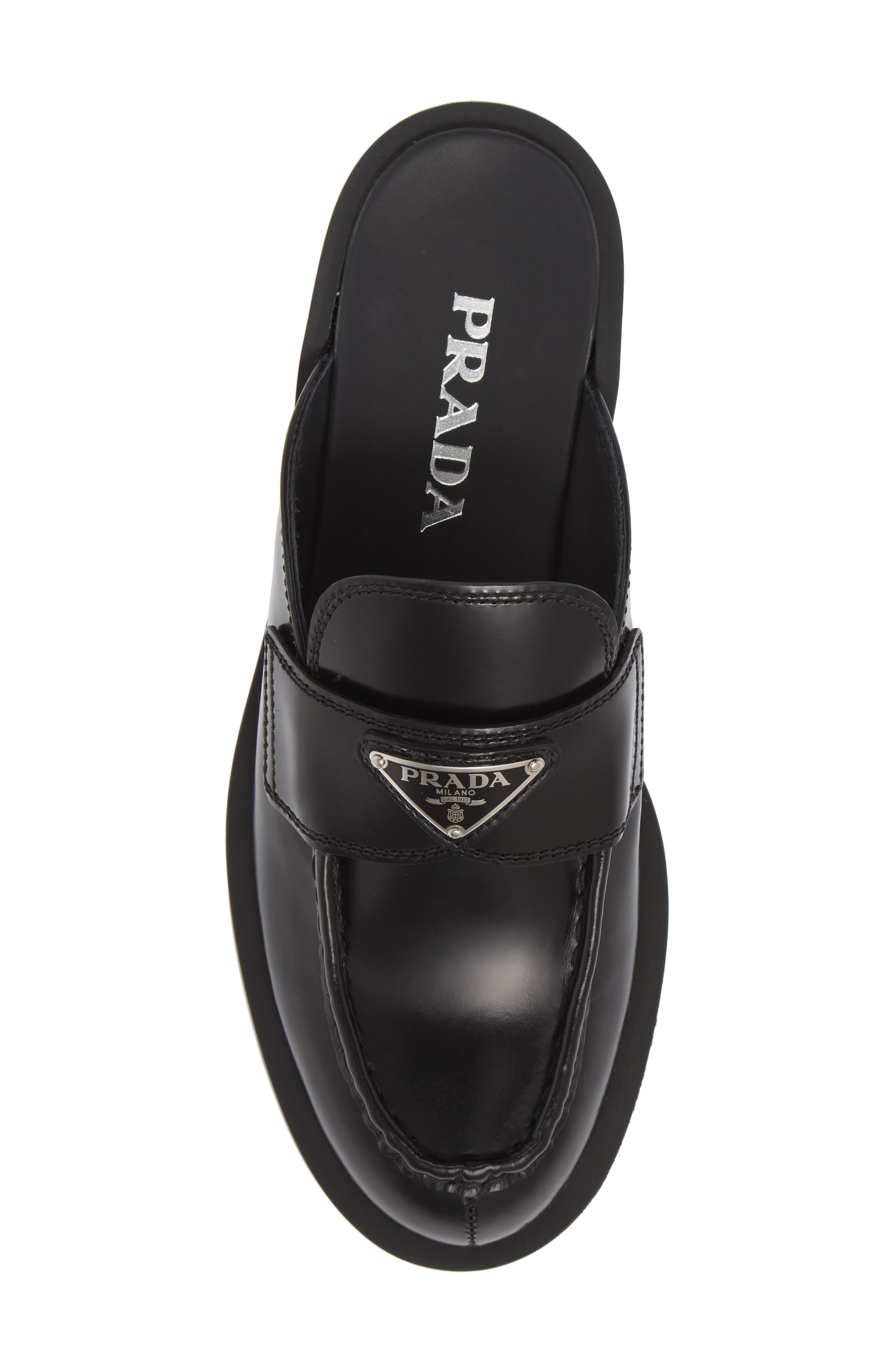 Prada Logo Platform Loafer Mule, Alternate, color, 