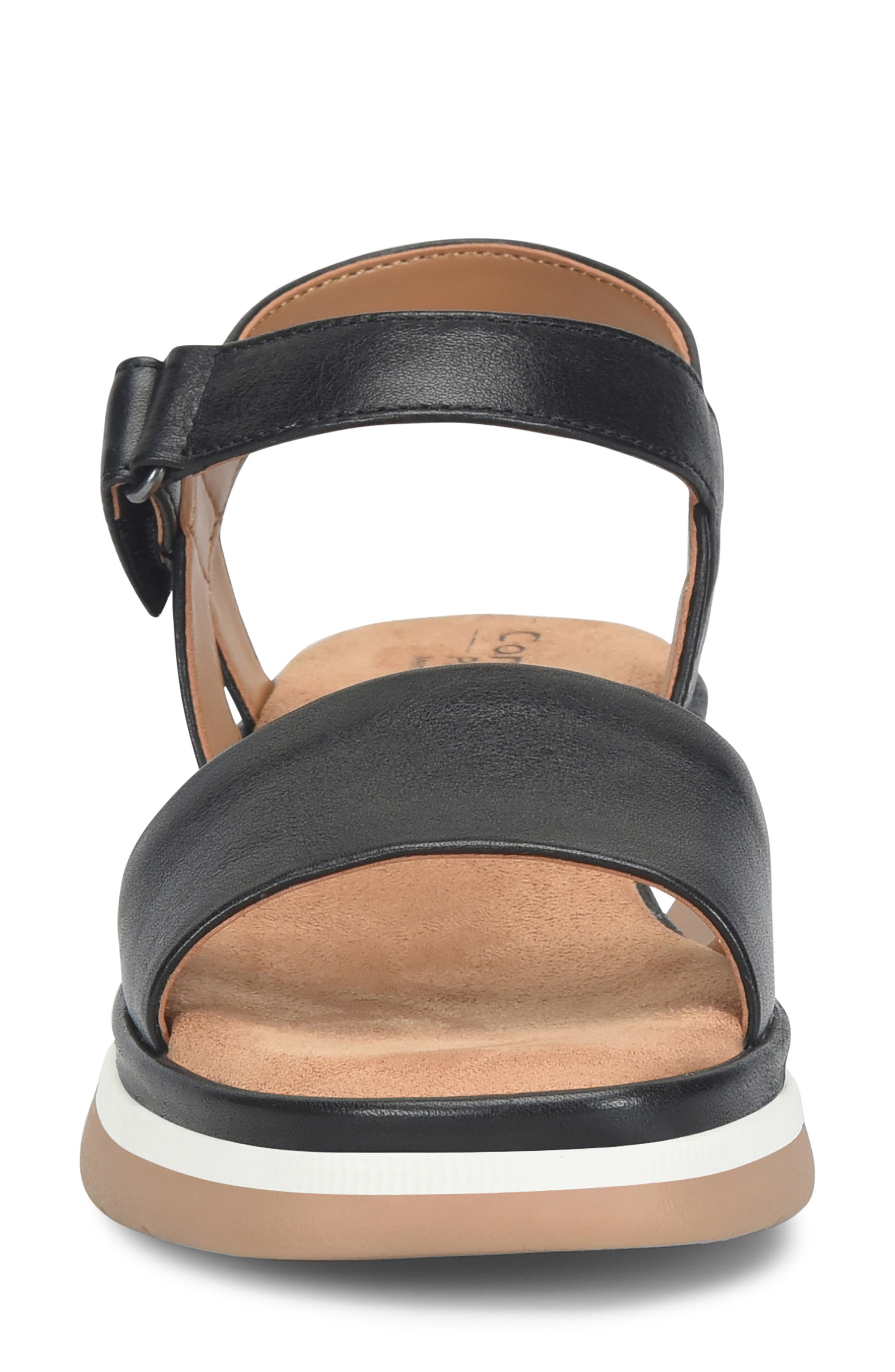 Comfortiva Ash Ankle Strap Platform Wedge Sandal, Alternate, color, Black