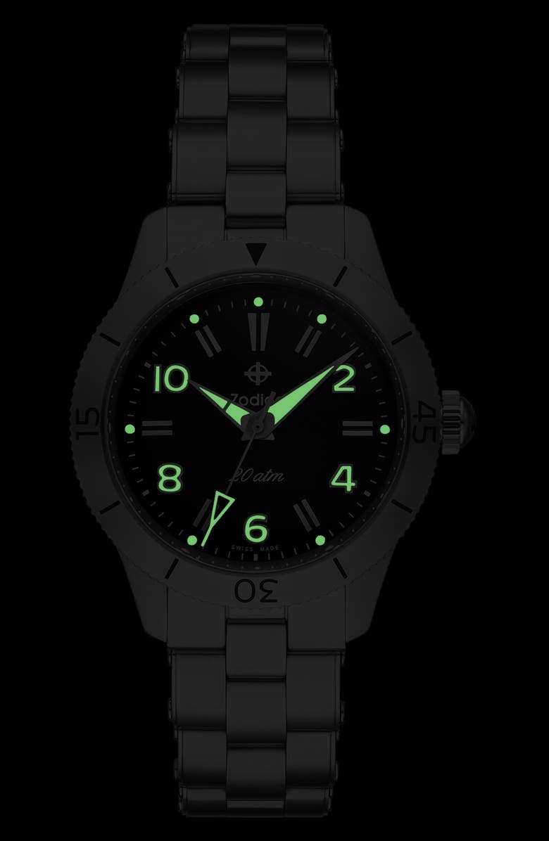 Zodiac Ref. 691 Manual Wind Stainless Steel Bracelet Watch, 36mm, Alternate, color, 