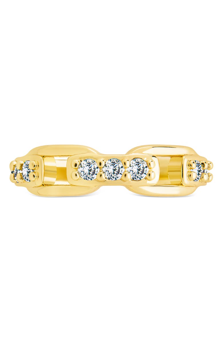 Sterling Forever Letty Cubic Zirconia Buckle Ring, Alternate, color, Gold