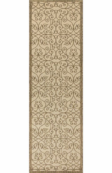Madrid Vintage Filigree Textured Weave Indoor/Outdoor Area Rug