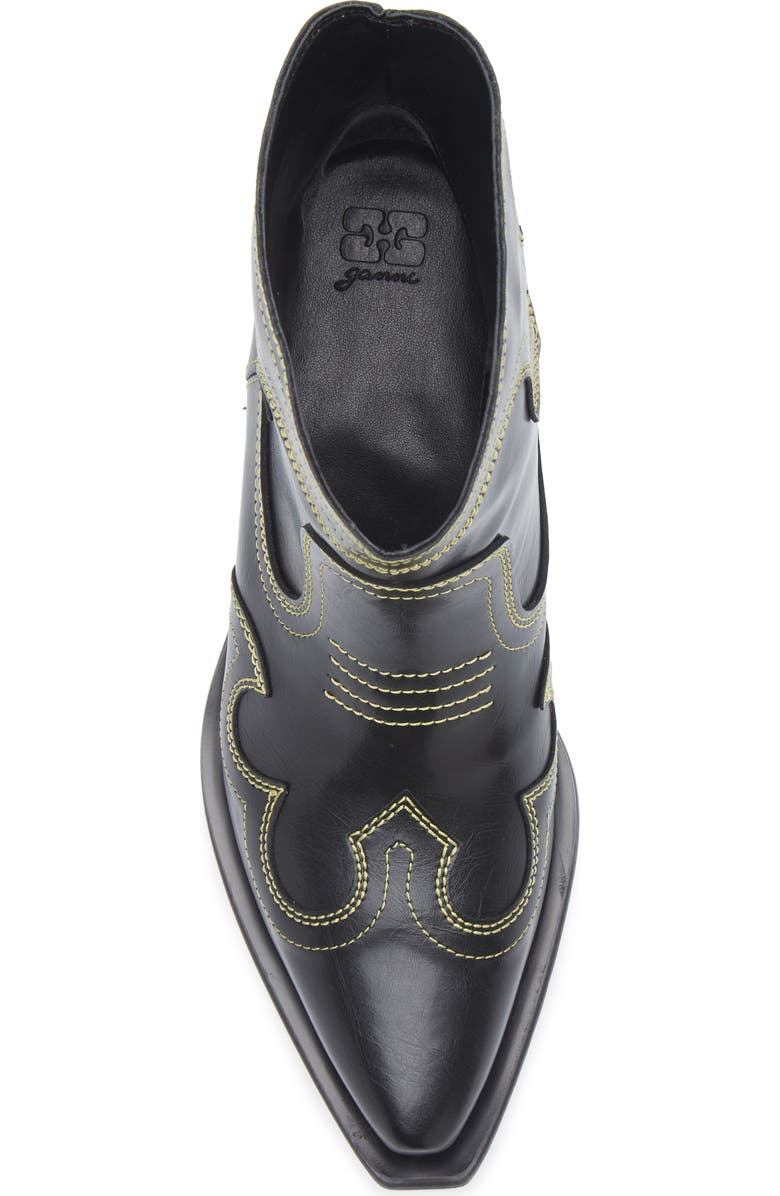 Ganni Embroidered Western Bootie, Alternate, color, Blazing Yellow