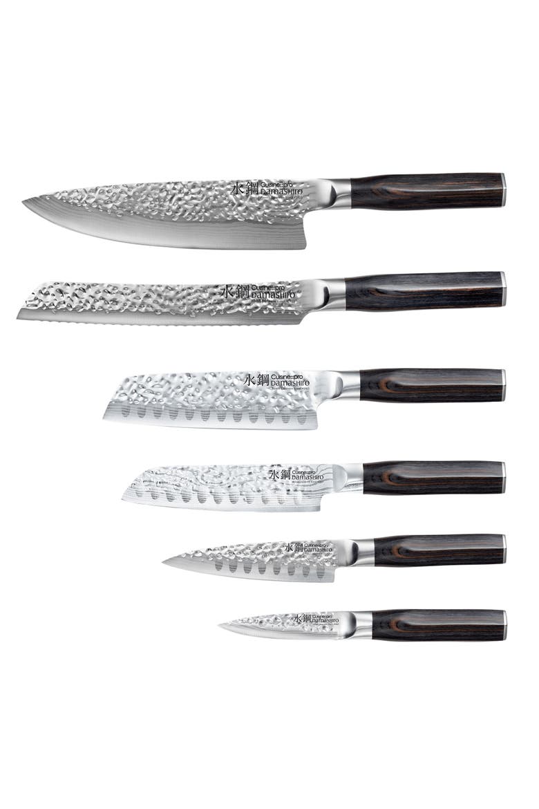 Damashiro EMPEROR® Mokuzai 7-Piece Knife Block, Alternate, color, Silver