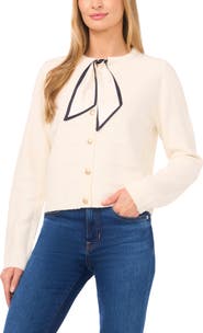 CeCe Tie Scarf Cardigan