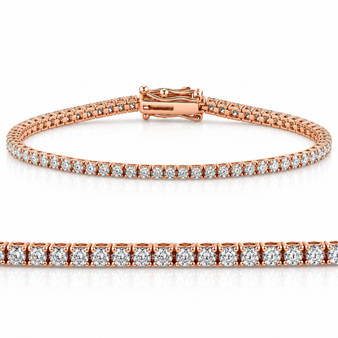 2 Ct Lab Grown Diamond Tennis Bracelet 7" 14k Gold