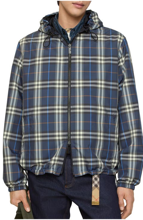 Reversible Check Hooded Jacket