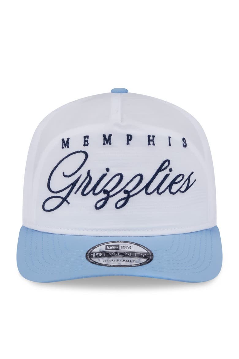 Men's New Era White/Light Blue Memphis Grizzlies 2025 NBA Draft On-Stage Nylon 19TWENTY Adjustable Hat, Alternate, color, White