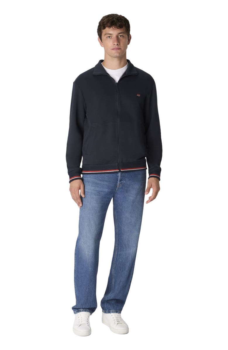 Missoni Zip-up High-neck Sweatshirt With Knit Embroidery And Logo, Main, color, Blue