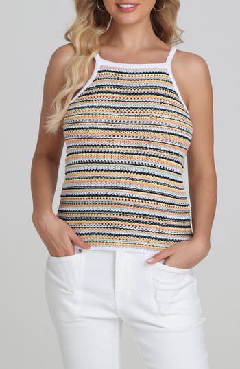 525 Taylor Knit Camisole In Bleach White Combo