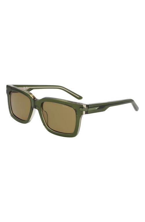 Nike Crescent I 54mm Rectangular Sunglasses In Green