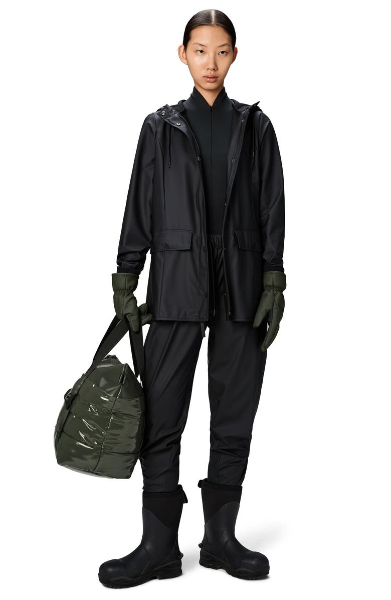 Rains Curve Waterproof Rain Jacket, Alternate, color, Black