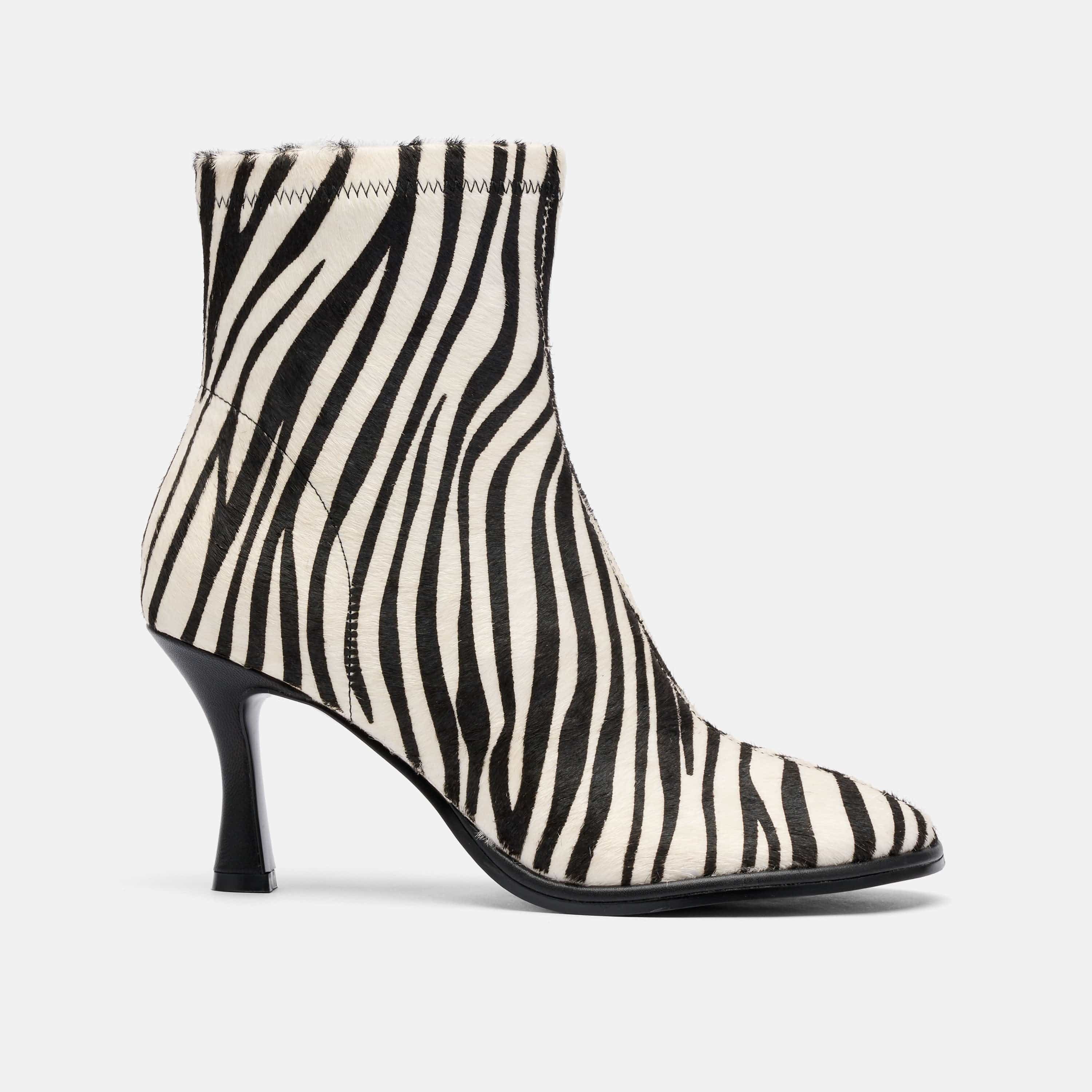 MARC NOLAN Gloria Stiletto Ankle Boots, Main, color, Zebra