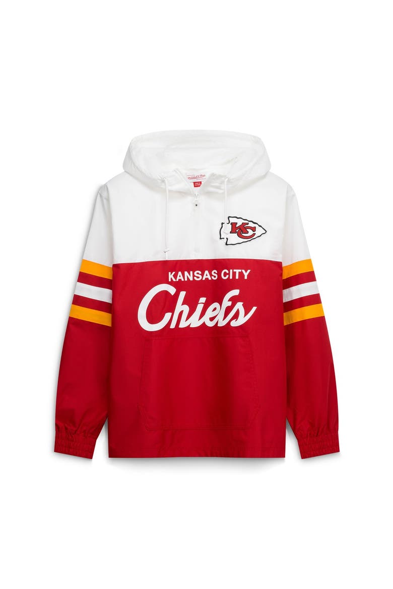 Men's Mitchell & Ness  Red Kansas City Chiefs Head Coach Anorak Quarter-Zip Windbreaker Jacket, Main, color, Red