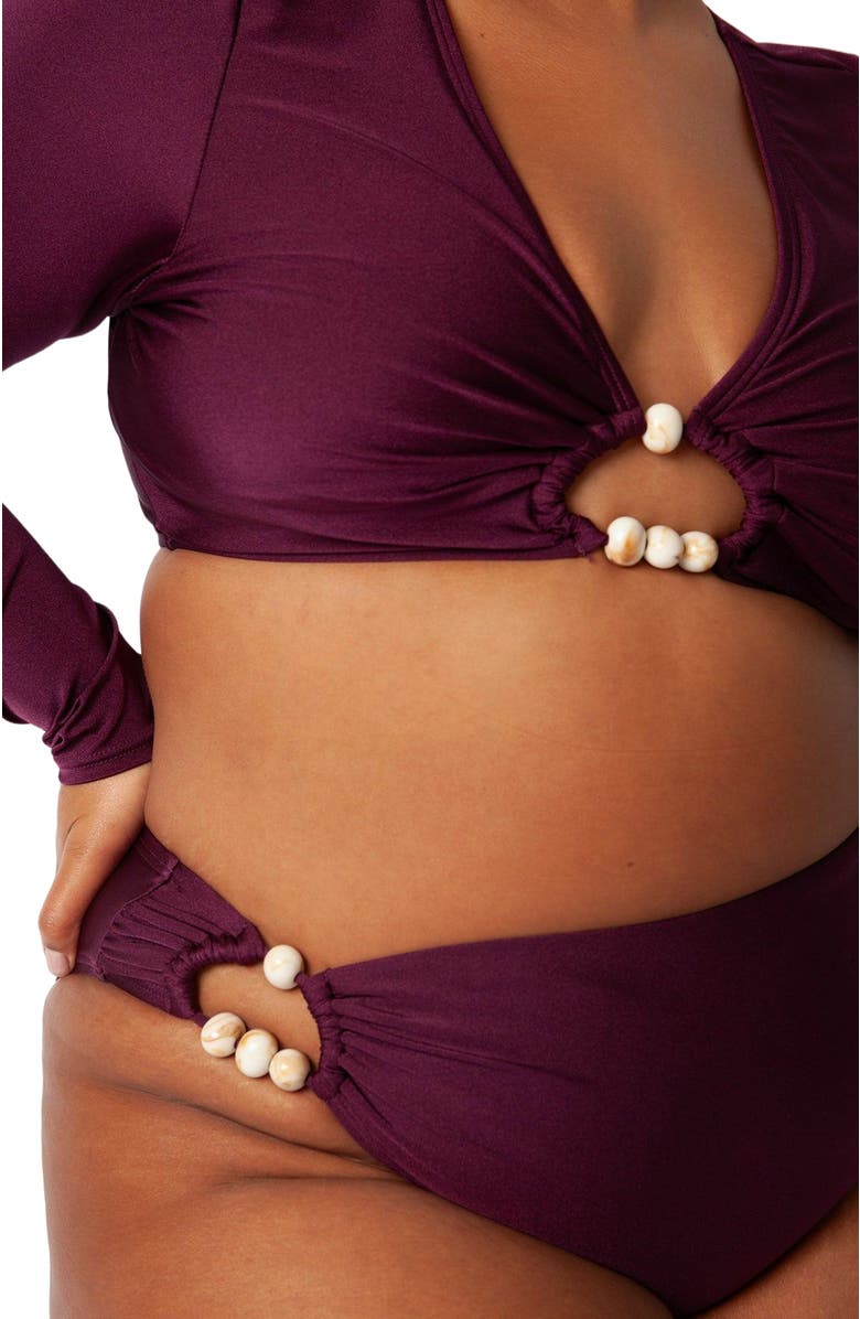 Villa Fresca Bria Long Sleeve Top, Alternate, color, Eggplant